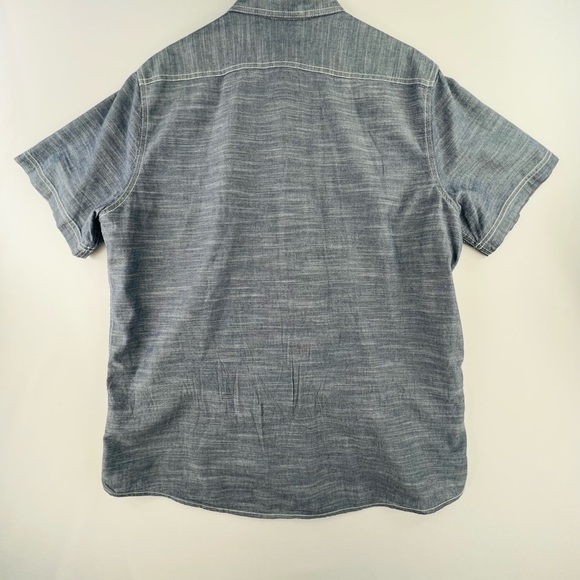 WOOLRICH MENS SZ L SHORT SLEEVE HEATHERED CASUAL BUTTON UP SHIRT - Picture 3 of 9